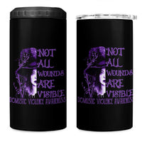 Stop Domestic Violence 4 in 1 Can Cooler Tumbler Purple Ribbon Witch Graphic Witchy Feminist