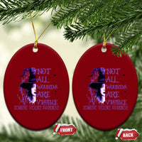 Stop Domestic Violence Ceramic Ornament Purple Ribbon Witch Graphic Witchy Feminist