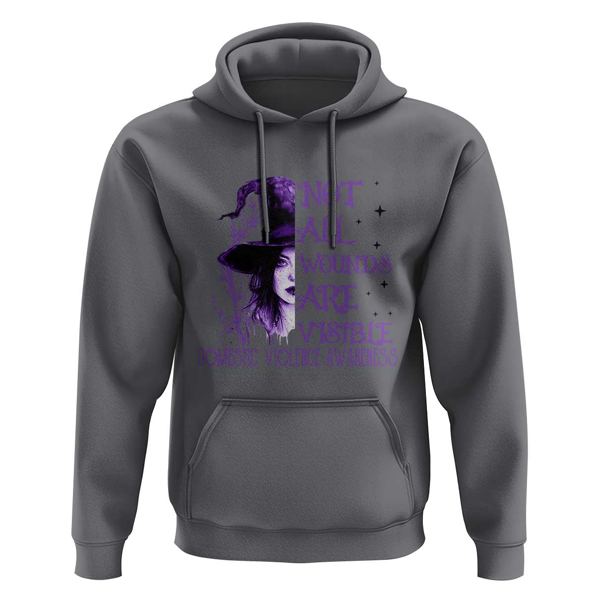 Stop Domestic Violence Hoodie Purple Ribbon Witch Graphic Witchy Feminist