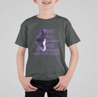 Stop Domestic Violence T Shirt For Kid Purple Ribbon Witch Graphic Witchy Feminist