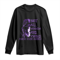 Stop Domestic Violence Long Sleeve Shirt Purple Ribbon Witch Graphic Witchy Feminist
