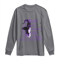 Stop Domestic Violence Long Sleeve Shirt Purple Ribbon Witch Graphic Witchy Feminist