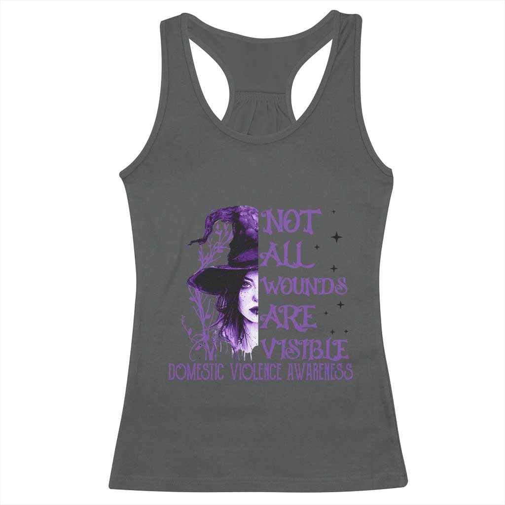 Stop Domestic Violence Racerback Tank Top Purple Ribbon Witch Graphic Witchy Feminist