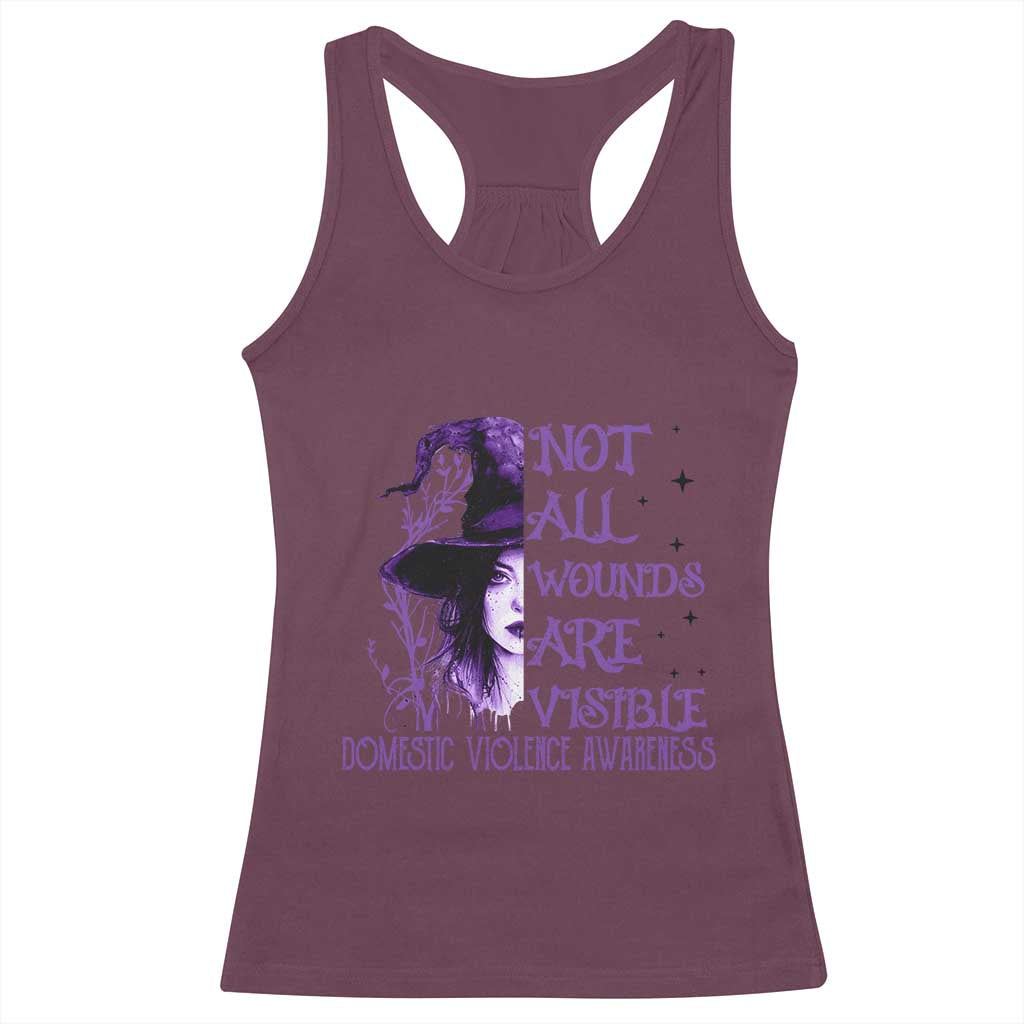Stop Domestic Violence Racerback Tank Top Purple Ribbon Witch Graphic Witchy Feminist