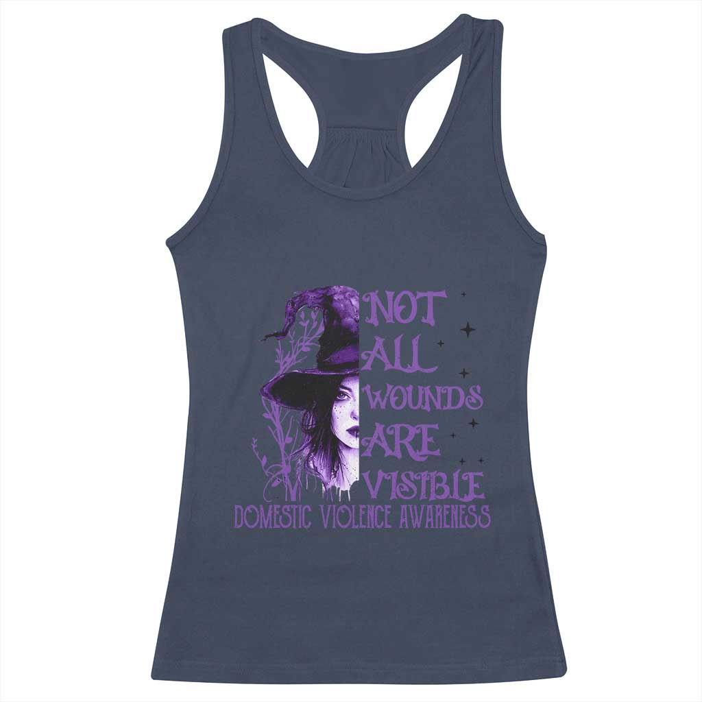 Stop Domestic Violence Racerback Tank Top Purple Ribbon Witch Graphic Witchy Feminist