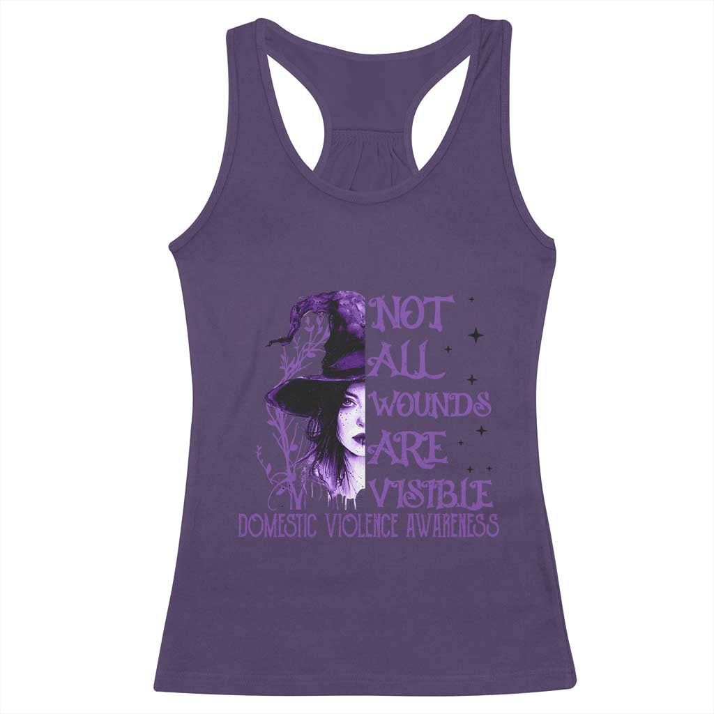 Stop Domestic Violence Racerback Tank Top Purple Ribbon Witch Graphic Witchy Feminist