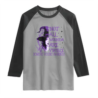 Stop Domestic Violence Raglan Shirt Purple Ribbon Witch Graphic Witchy Feminist