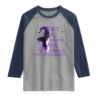 Stop Domestic Violence Raglan Shirt Purple Ribbon Witch Graphic Witchy Feminist