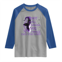 Stop Domestic Violence Raglan Shirt Purple Ribbon Witch Graphic Witchy Feminist