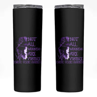 Stop Domestic Violence Skinny Tumbler Purple Ribbon Witch Graphic Witchy Feminist