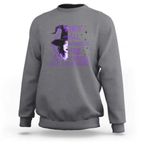 Stop Domestic Violence Sweatshirt Purple Ribbon Witch Graphic Witchy Feminist