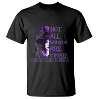 Stop Domestic Violence T Shirt Purple Ribbon Witch Graphic Witchy Feminist