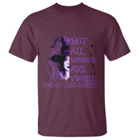 Stop Domestic Violence T Shirt Purple Ribbon Witch Graphic Witchy Feminist