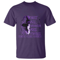Stop Domestic Violence T Shirt Purple Ribbon Witch Graphic Witchy Feminist