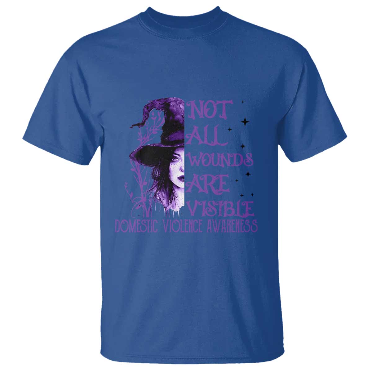Stop Domestic Violence T Shirt Purple Ribbon Witch Graphic Witchy Feminist