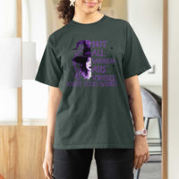 Stop Domestic Violence T Shirt For Women Purple Ribbon Witch Graphic Witchy Feminist