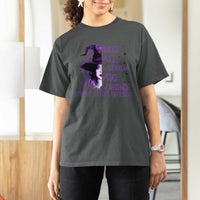 Stop Domestic Violence T Shirt For Women Purple Ribbon Witch Graphic Witchy Feminist