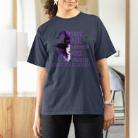 Stop Domestic Violence T Shirt For Women Purple Ribbon Witch Graphic Witchy Feminist