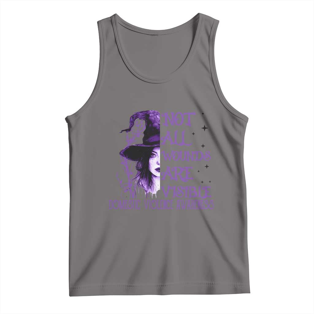 Stop Domestic Violence Tank Top Purple Ribbon Witch Graphic Witchy Feminist