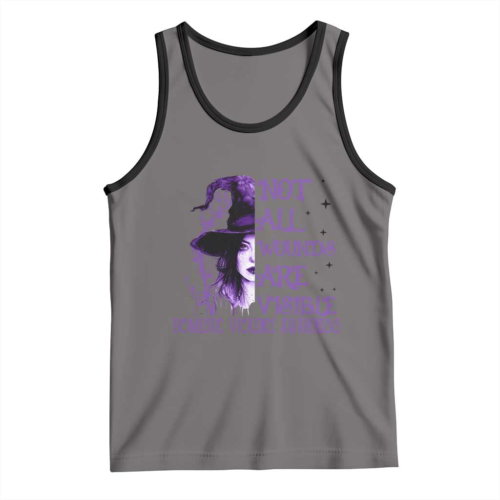 Stop Domestic Violence Tank Top Purple Ribbon Witch Graphic Witchy Feminist