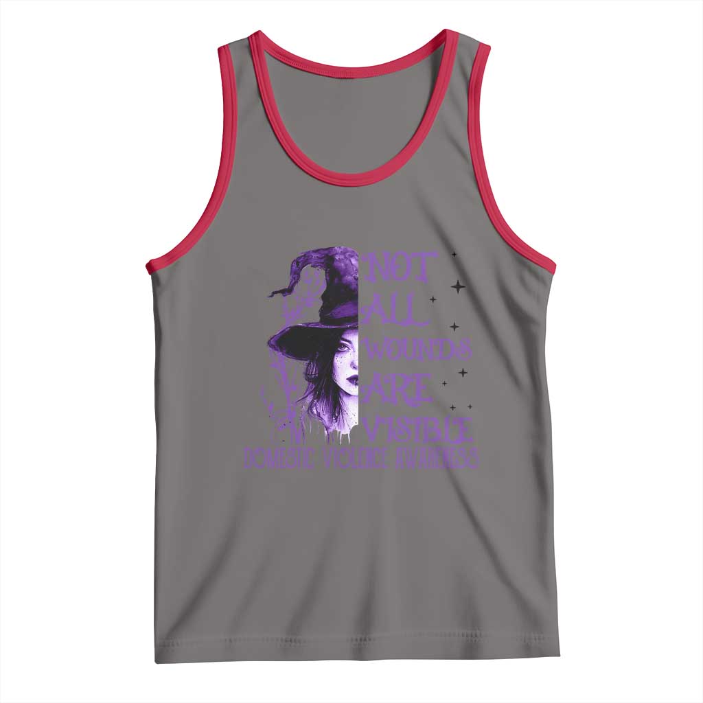 Stop Domestic Violence Tank Top Purple Ribbon Witch Graphic Witchy Feminist
