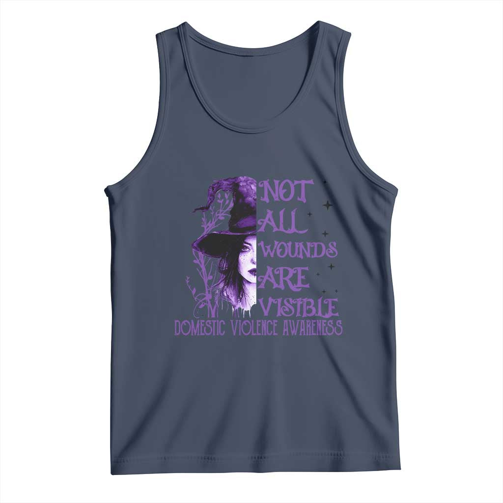 Stop Domestic Violence Tank Top Purple Ribbon Witch Graphic Witchy Feminist