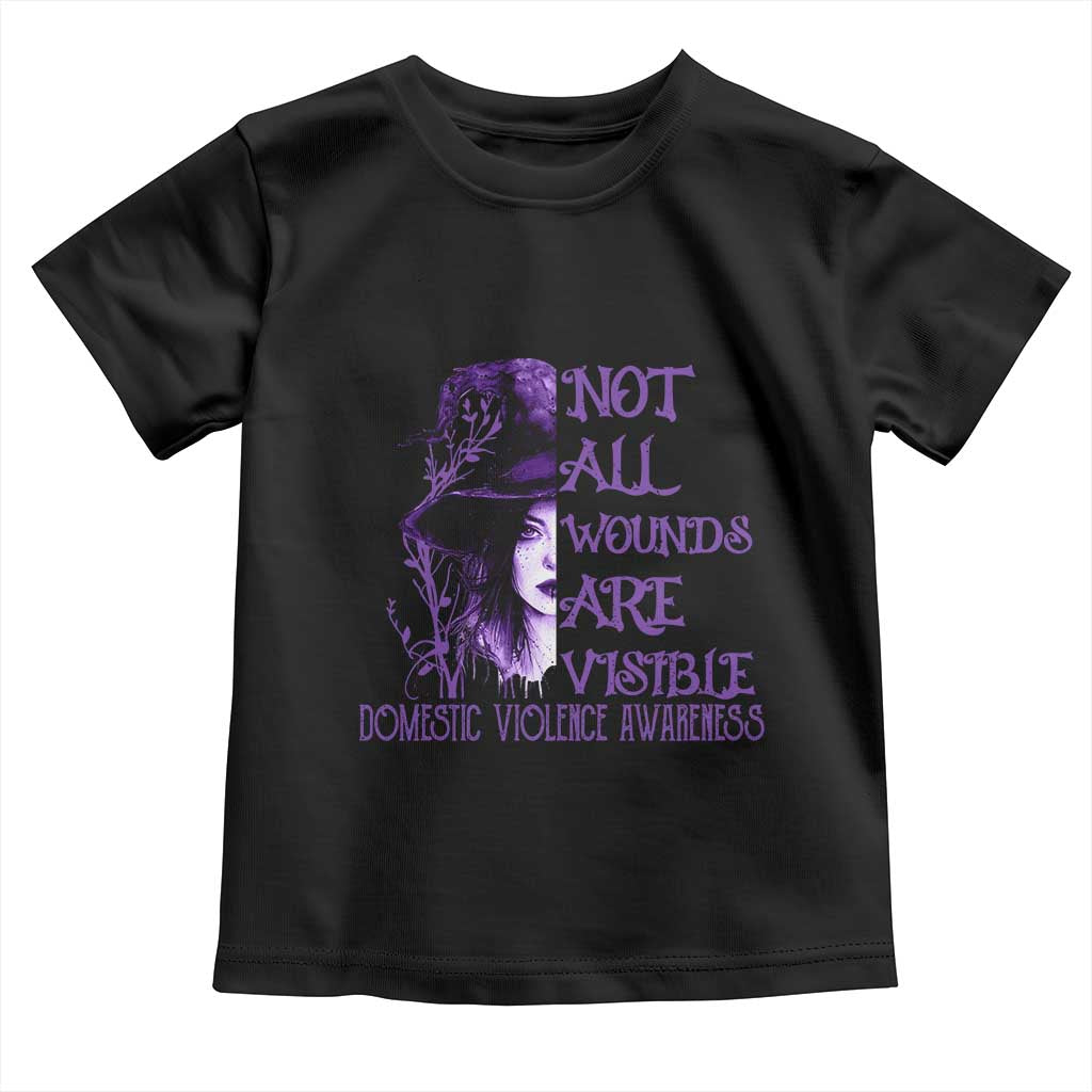 Stop Domestic Violence Toddler T Shirt Purple Ribbon Witch Graphic Witchy Feminist