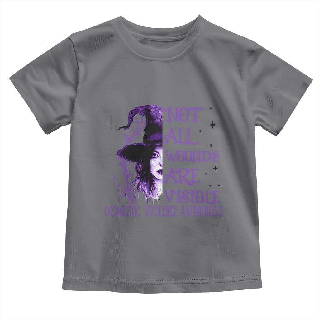 Stop Domestic Violence Toddler T Shirt Purple Ribbon Witch Graphic Witchy Feminist
