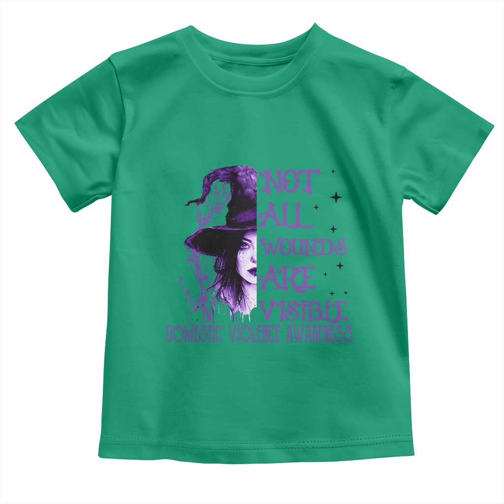Stop Domestic Violence Toddler T Shirt Purple Ribbon Witch Graphic Witchy Feminist