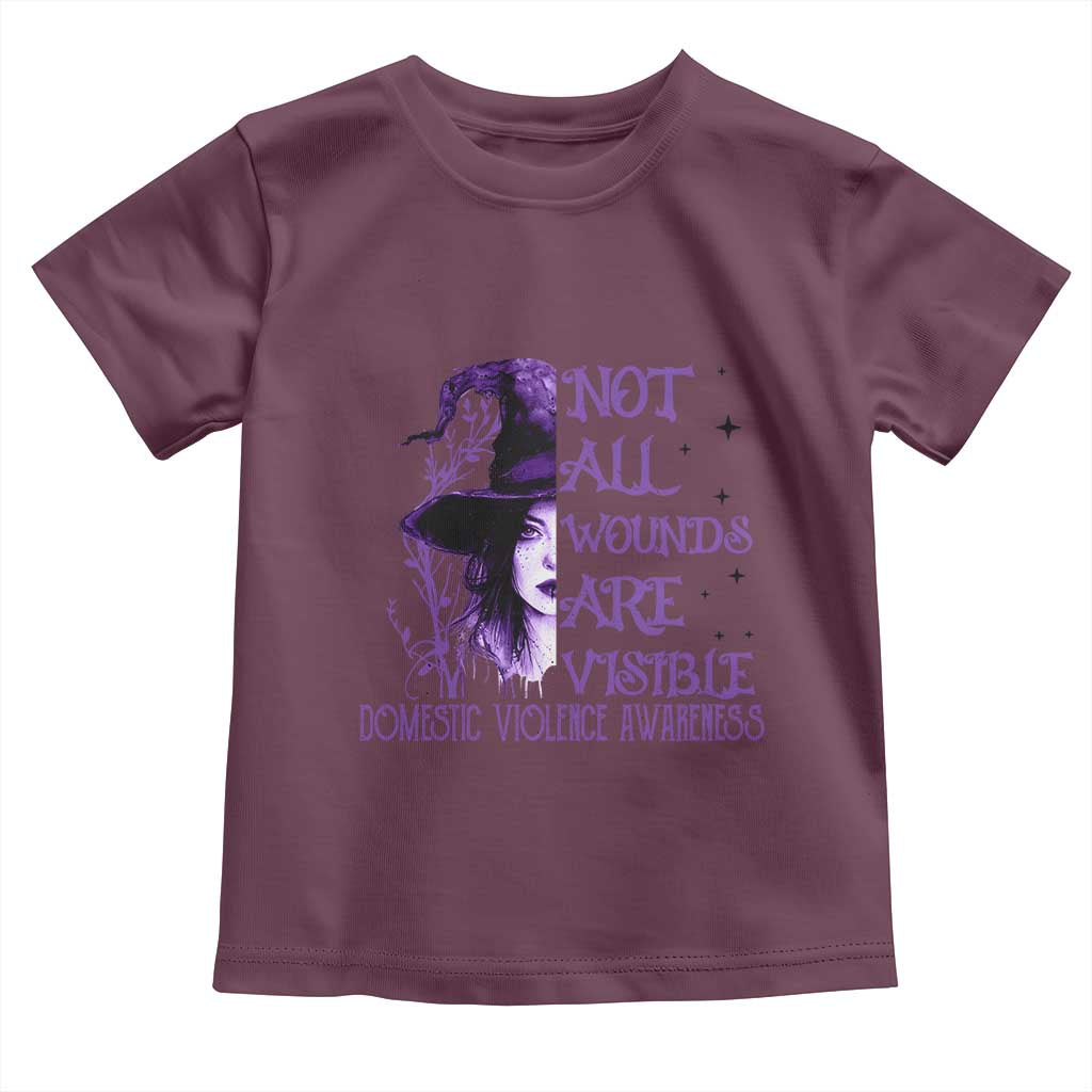 Stop Domestic Violence Toddler T Shirt Purple Ribbon Witch Graphic Witchy Feminist