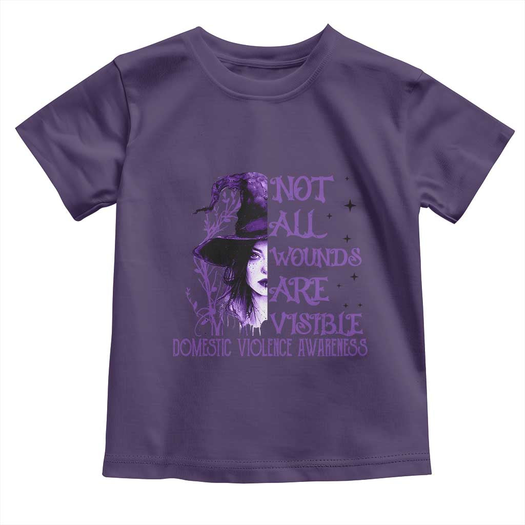 Stop Domestic Violence Toddler T Shirt Purple Ribbon Witch Graphic Witchy Feminist