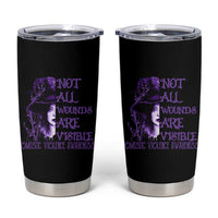 Stop Domestic Violence Tumbler Cup Purple Ribbon Witch Graphic Witchy Feminist