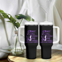 Stop Domestic Violence Tumbler With Handle Purple Ribbon Witch Graphic Witchy Feminist