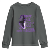 Stop Domestic Violence Youth Sweatshirt Purple Ribbon Witch Graphic Witchy Feminist
