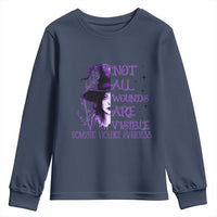 Stop Domestic Violence Youth Sweatshirt Purple Ribbon Witch Graphic Witchy Feminist