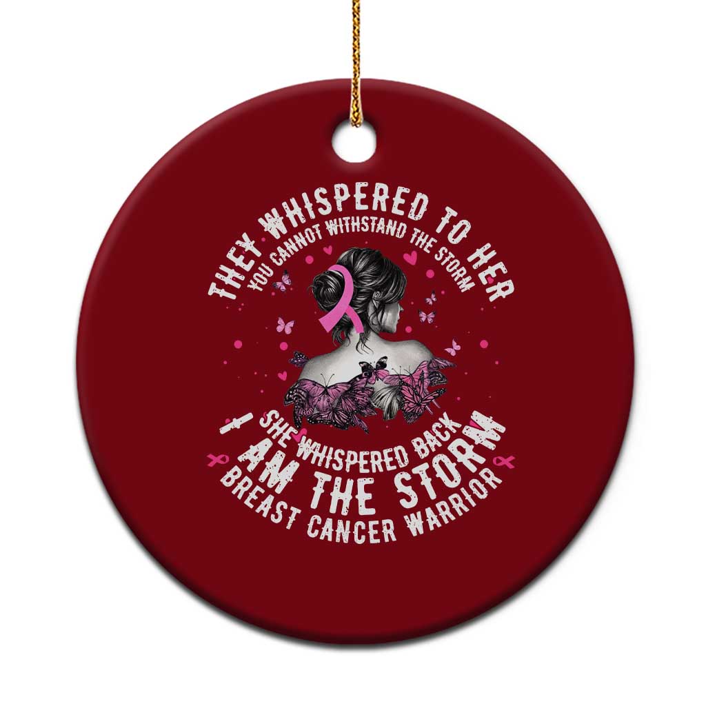 Breast Cancer Ceramic Ornament Pink Ribbon I Am Storm - Wonder Print Shop