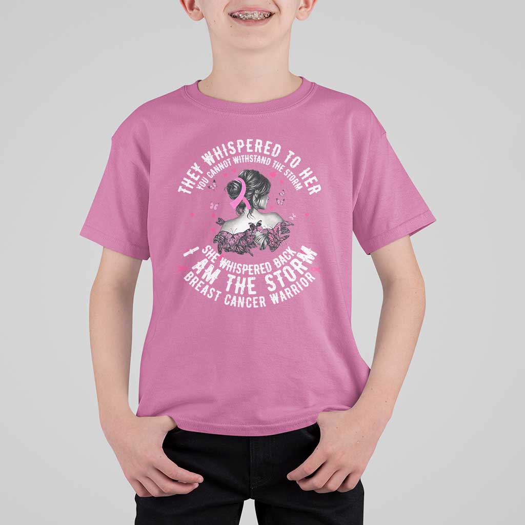 Breast Cancer T Shirt For Kid Pink Ribbon I Am Storm - Wonder Print Shop