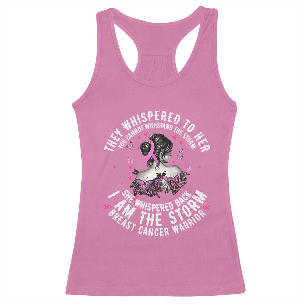 Breast Cancer Racerback Tank Top Pink Ribbon I Am Storm - Wonder Print Shop