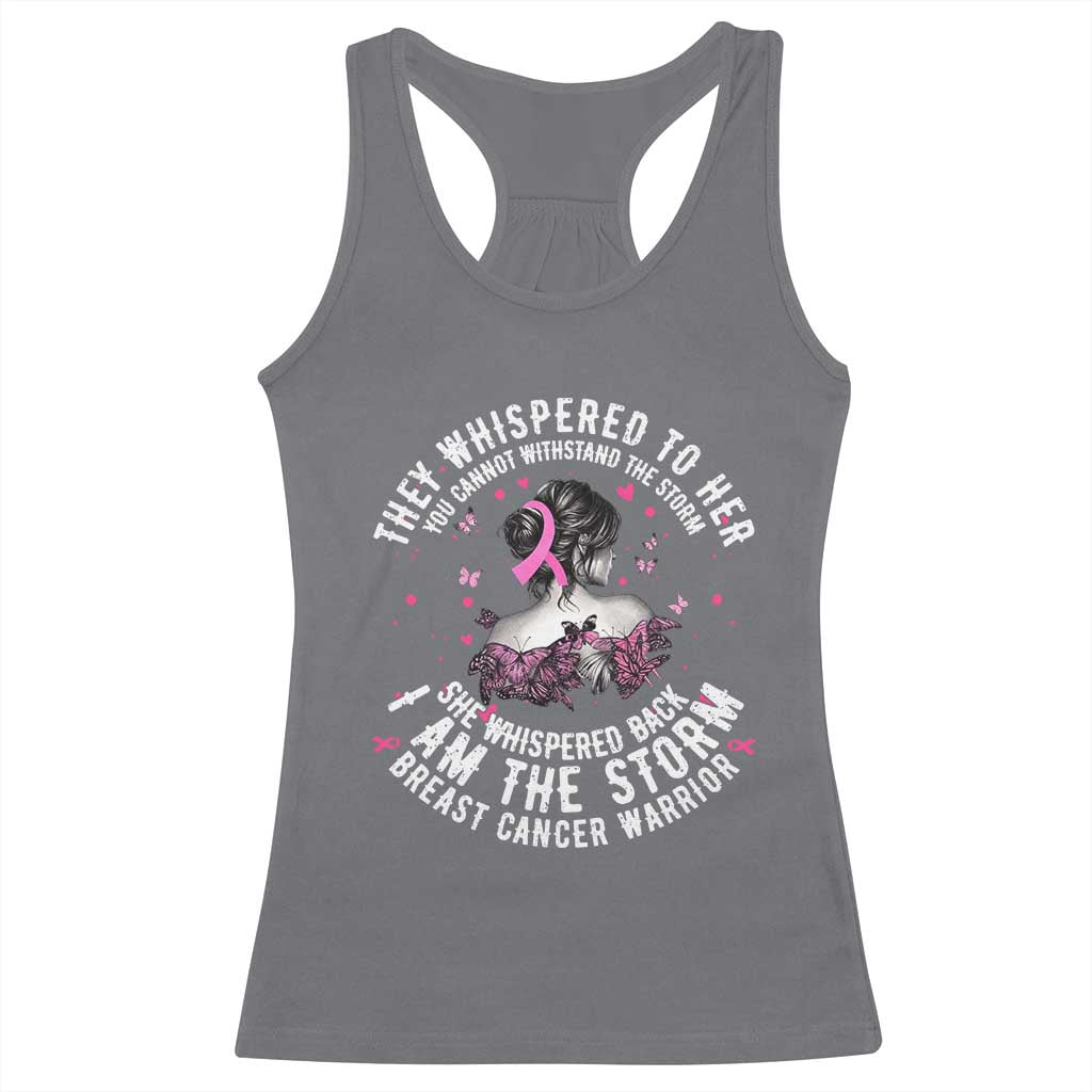Breast Cancer Racerback Tank Top Pink Ribbon I Am Storm - Wonder Print Shop