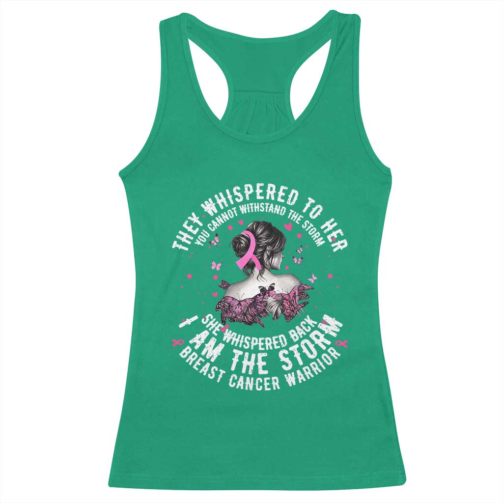 Breast Cancer Racerback Tank Top Pink Ribbon I Am Storm - Wonder Print Shop