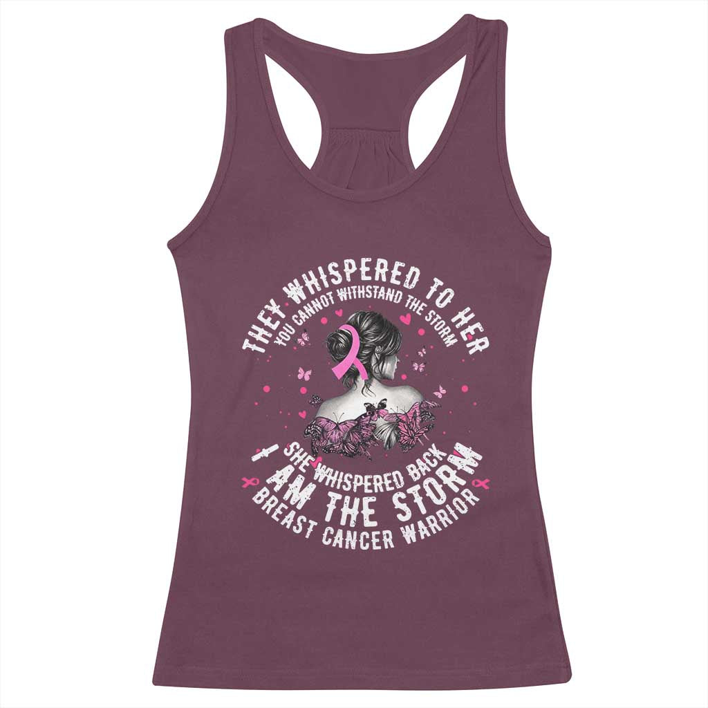 Breast Cancer Racerback Tank Top Pink Ribbon I Am Storm - Wonder Print Shop
