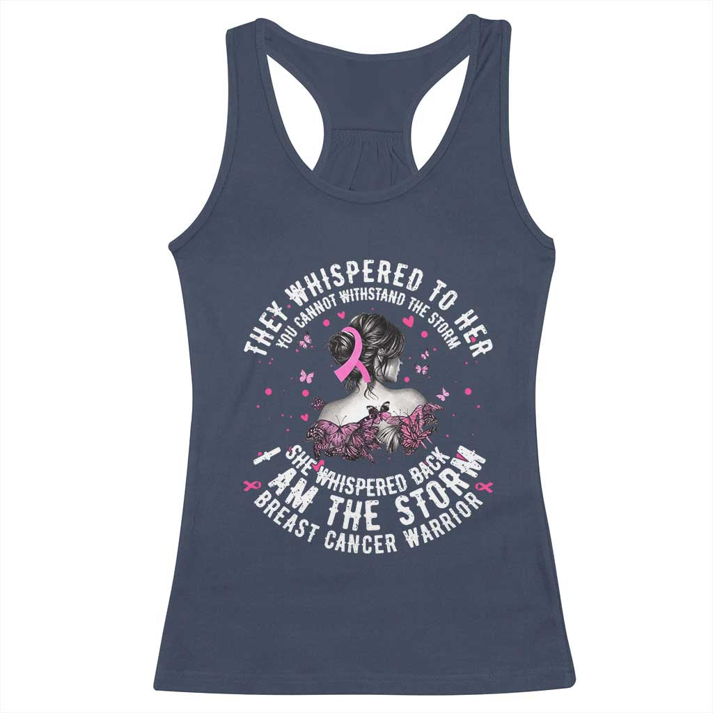 Breast Cancer Racerback Tank Top Pink Ribbon I Am Storm - Wonder Print Shop