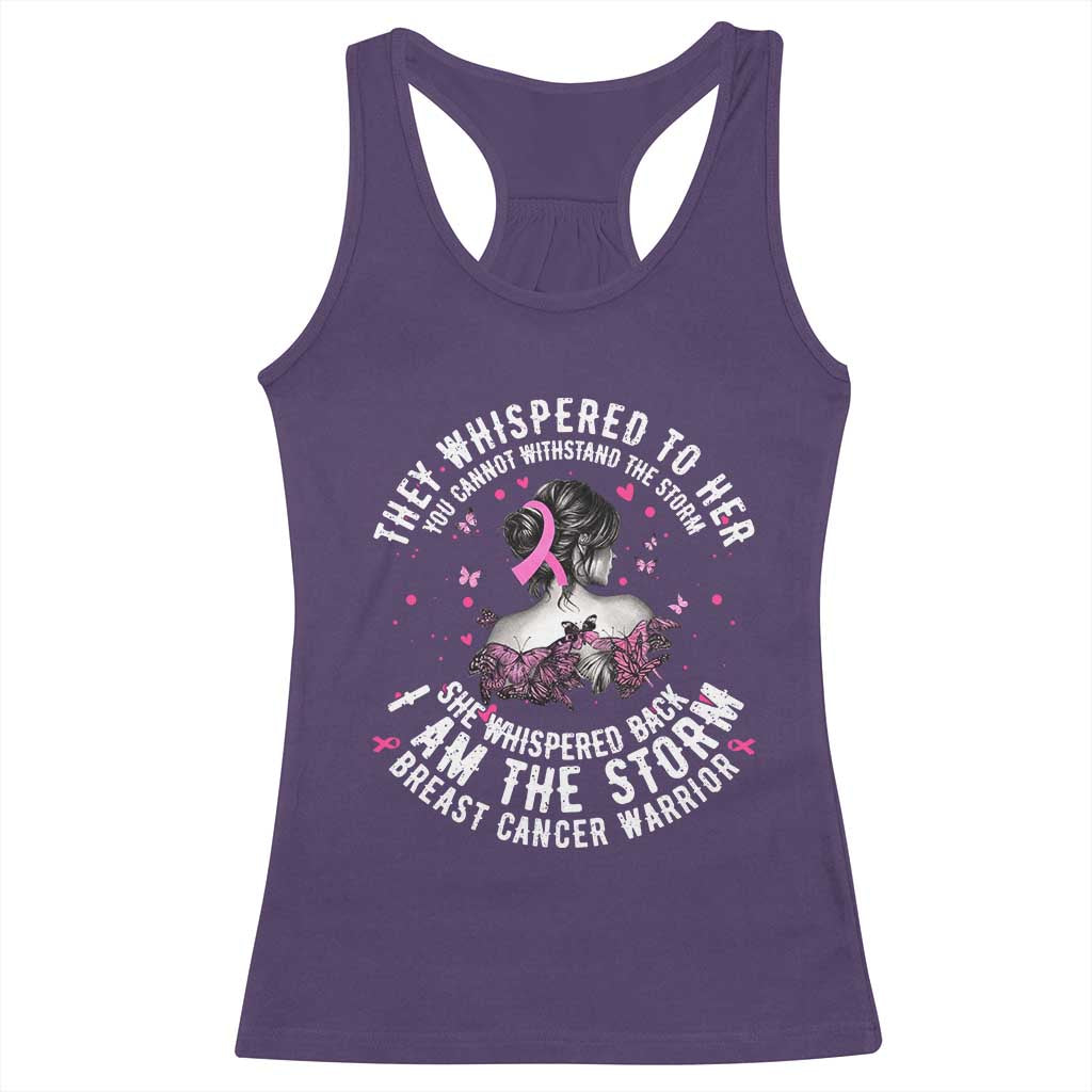 Breast Cancer Racerback Tank Top Pink Ribbon I Am Storm - Wonder Print Shop