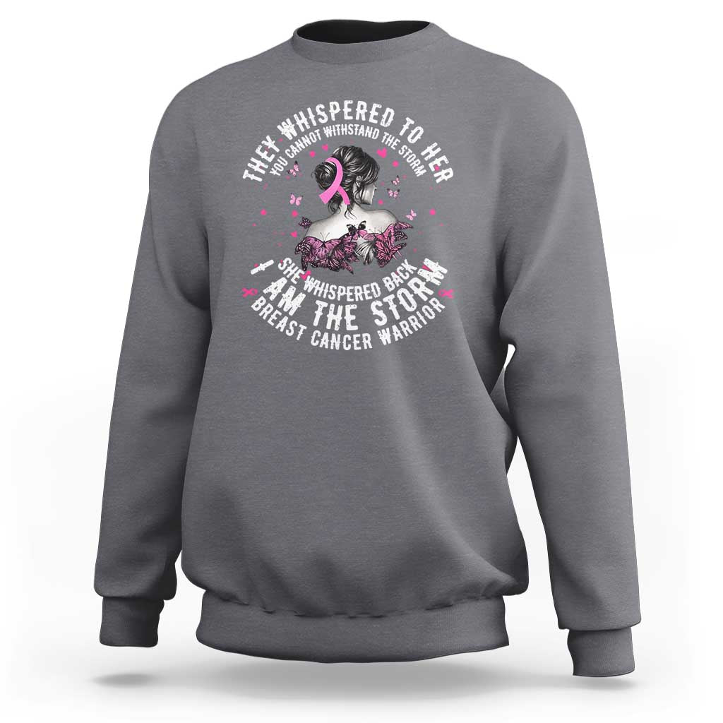 Breast Cancer Sweatshirt Pink Ribbon I Am Storm - Wonder Print Shop