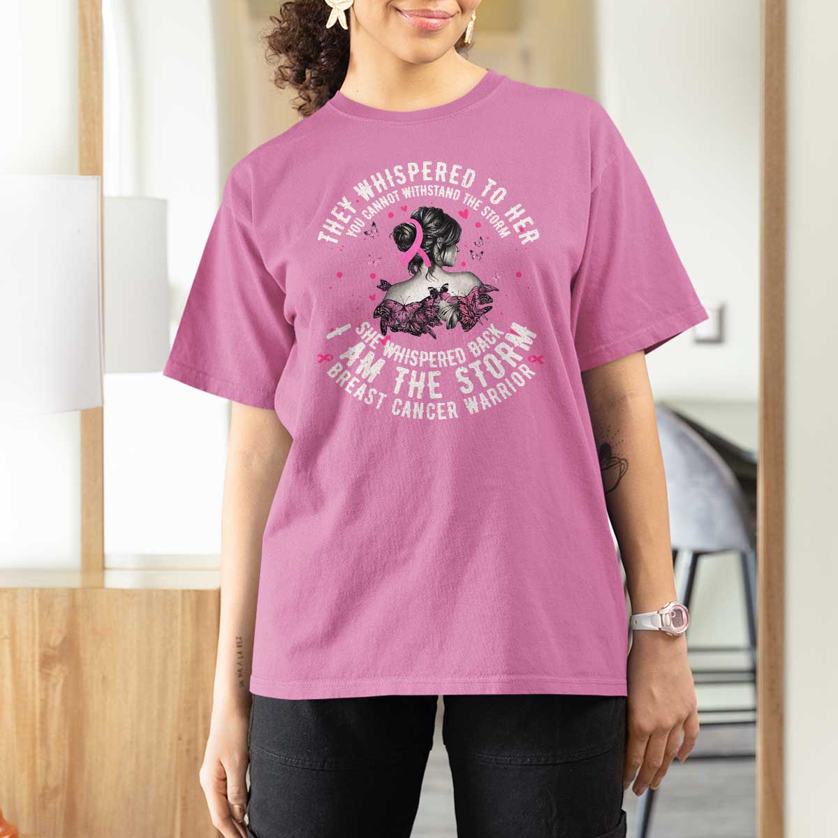 Breast Cancer T Shirt For Women Pink Ribbon I Am Storm - Wonder Print Shop