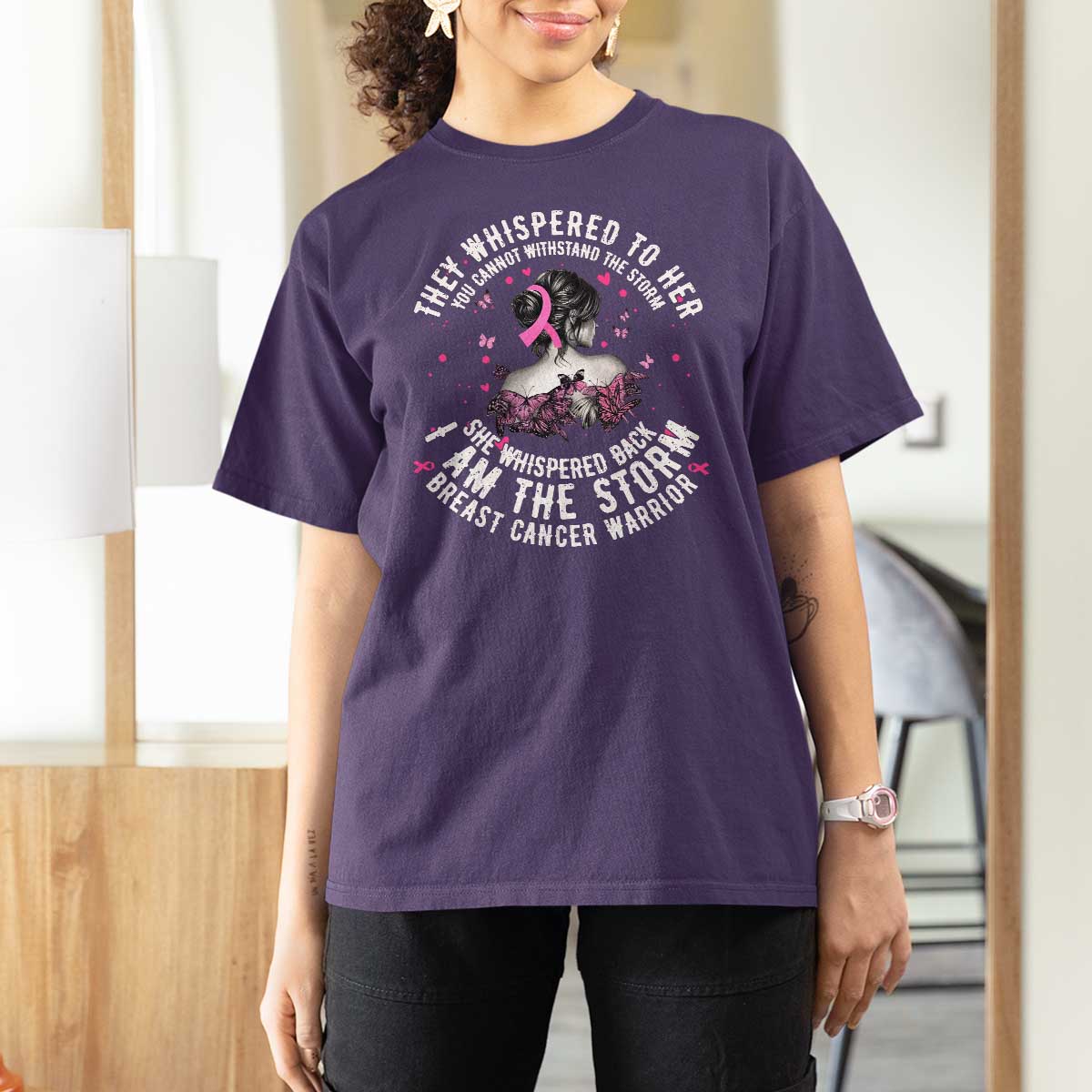 Breast Cancer T Shirt For Women Pink Ribbon I Am Storm - Wonder Print Shop