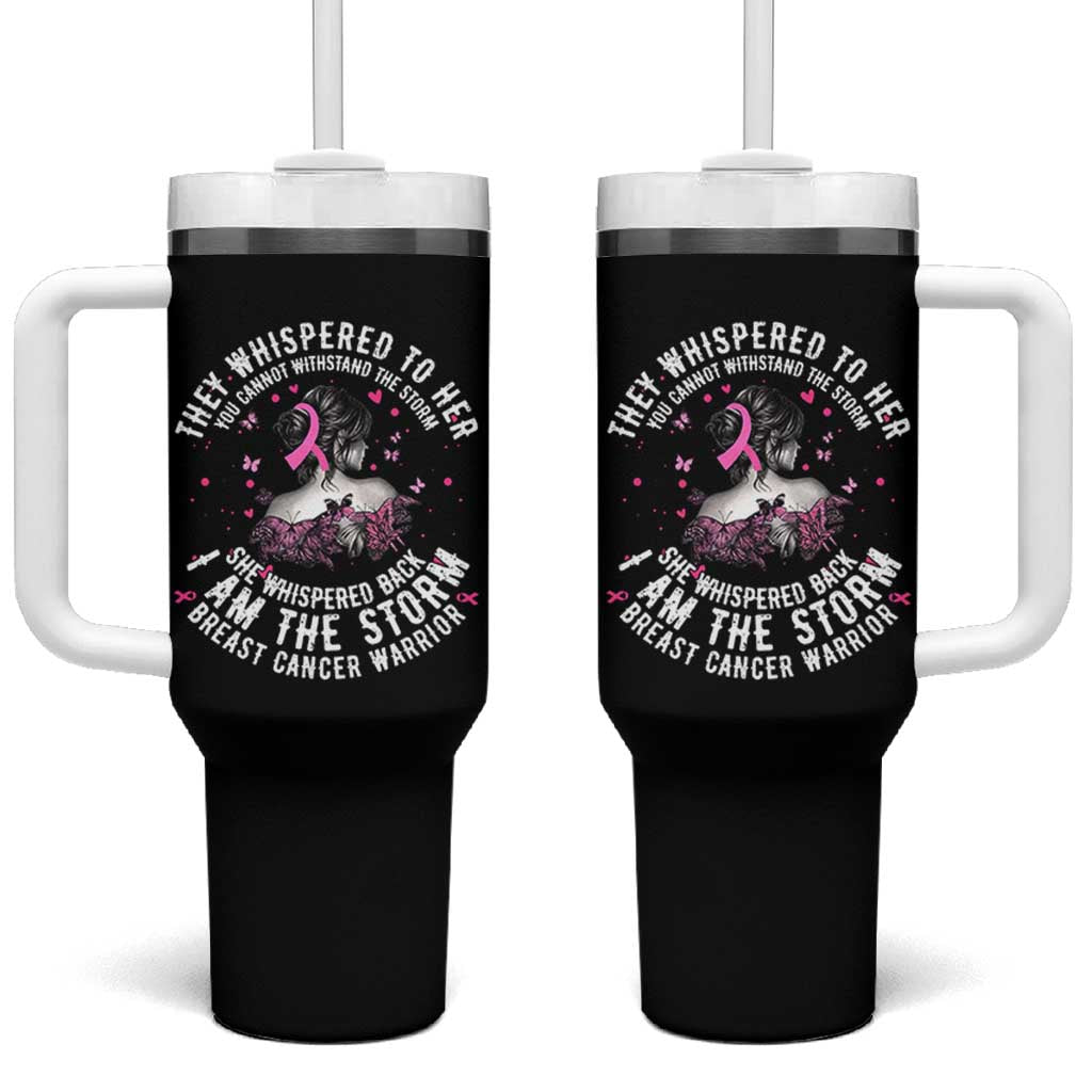 Breast Cancer Tumbler With Handle Pink Ribbon I Am Storm - Wonder Print Shop