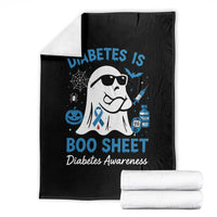 Diabetes is Boo Sheet Throw Blanket Funny Halloween Ghost Diabetes Type 1 2 Awareness - Wonder Print Shop
