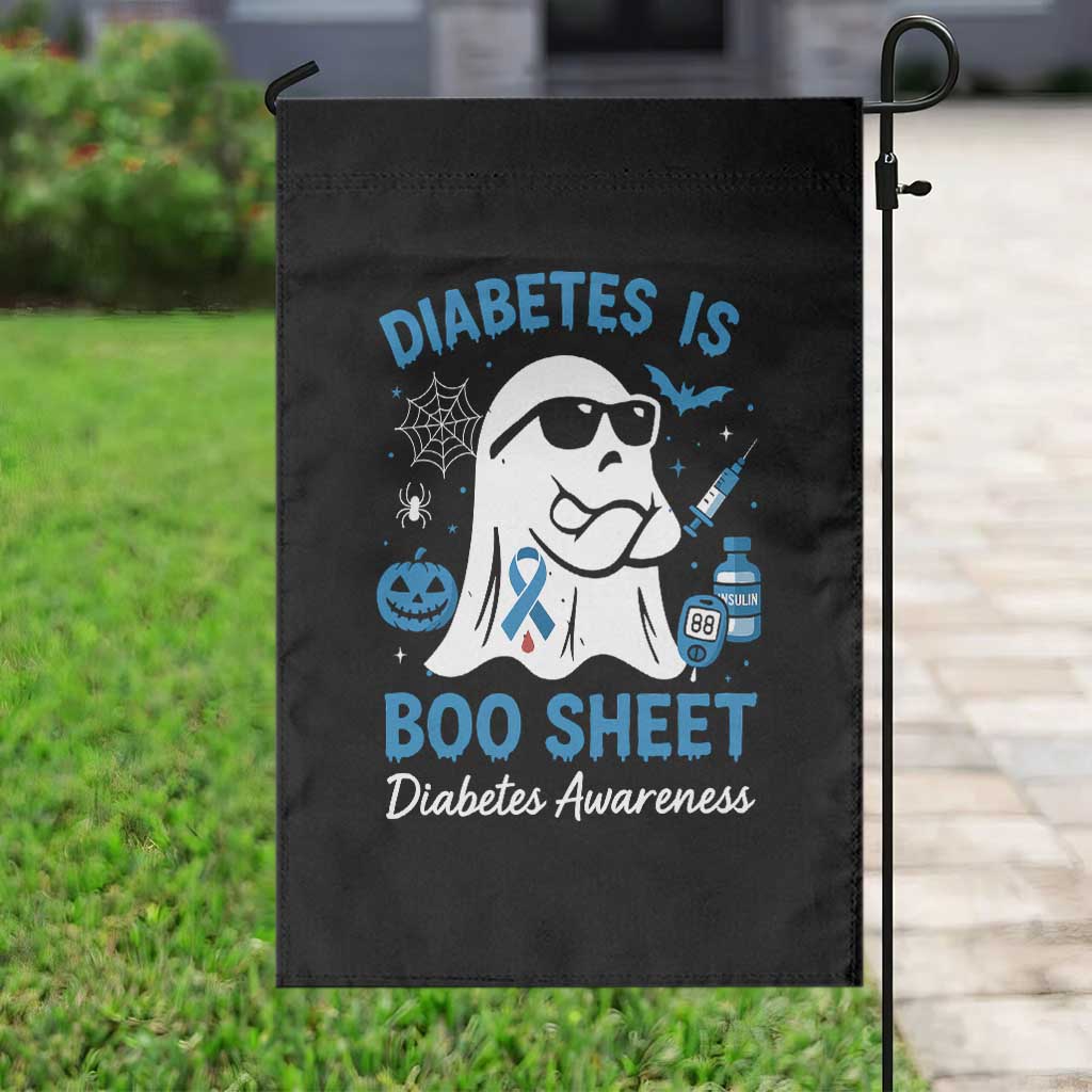 Diabetes is Boo Sheet Garden Flag Funny Halloween Ghost Diabetes Type 1 2 Awareness - Wonder Print Shop