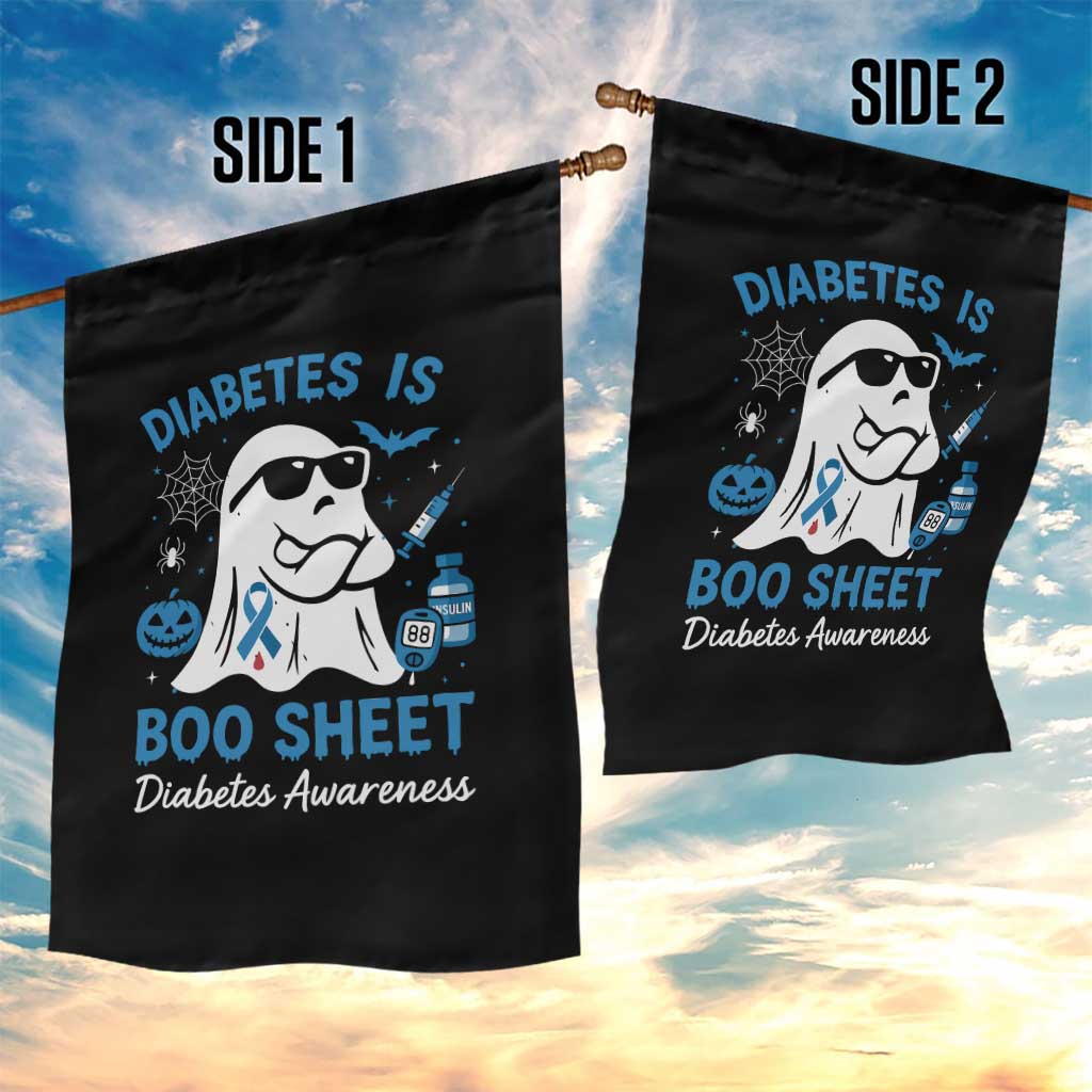 Diabetes is Boo Sheet Garden Flag Funny Halloween Ghost Diabetes Type 1 2 Awareness - Wonder Print Shop